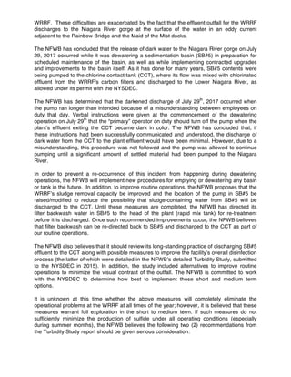 WRRF. These difficulties are exacerbated by the fact that the effluent outfall for the WRRF
discharges to the Niagara Rive...