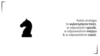 Każda strategia
to wykorzystanie treści,
w odpowiedni sposób,
w odpowiednim miejscu
& w odpowiednim czasie.
3
 