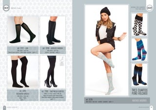 MEDIAS ALGODÓN 45MEDIAS ALGODÓN44
art. 3117 - LISA
talle único / one size
blanco-negro-surtido / white-black-assorted - pack x 1
TRES CUARTOS
PUÑO VOLCADO
art. 3229
talle único / one size - surtido / assorted - pack x 1
art. 3242
BUCANERA ACRÍLICO
talle único / one size
negro / black
pack x 1
art. 3188 - PANTYMEDIA ACRÍLICO
talles: 1-2-3-4 / sizes: S-M-L-XL
negro-azul-surtido (gris-verde-bordó)
black-blue-assorted (grey-green-bordeaux)
pack x 1
art. 3248 - ACRÍLICO FANTASÍA
talle único / one size
surtido / assorted - pack x 1
NUEVOS DISEÑOS
MEDIAS TRES CUARTOS
Knee high socksMEDIAS / Socks
 