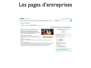 Les pages d’entreprises
 