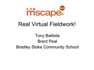 Real Virtual Fieldwork! Tony Battista Brent Peal Bradley Stoke Community School 