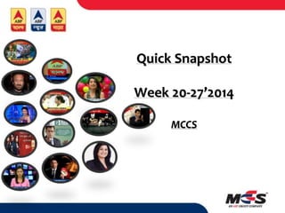 Quick Snapshot
Week 20-27’2014
MCCS
 