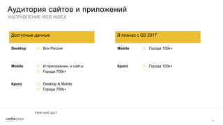 Аудитория интернета в России - Апрель 2017 Slide 31