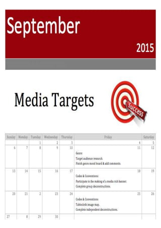 Media September Blogger Targets 2015