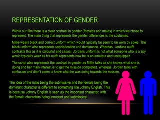 REPRESENTATION OF GENDER
Within our film there is a clear contrast in gender (females and males) in which we chose to
repr...