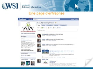 Une page d’entreprise
 