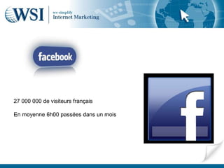 27 000 000 de visiteurs français

En moyenne 6h00 passées dans un mois
 