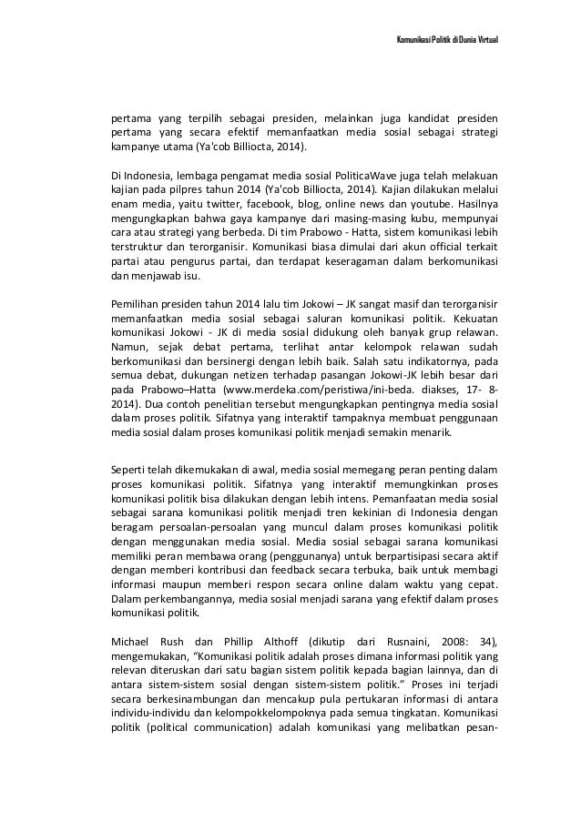 Media Sosial Dalam Komunikasi Politik