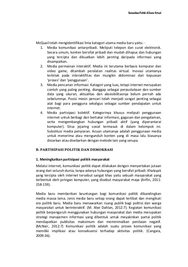 Media Sosial Dalam Komunikasi Politik