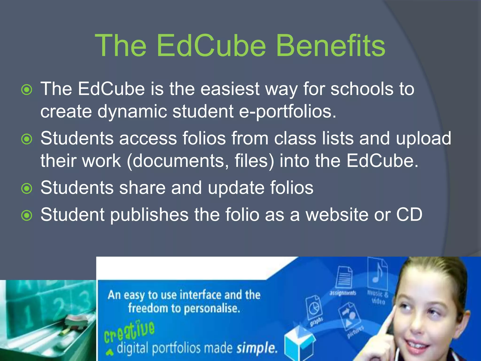 Edcube Learning Center Mediasphere Campus and EdCube e-Portfolios | PPTX
