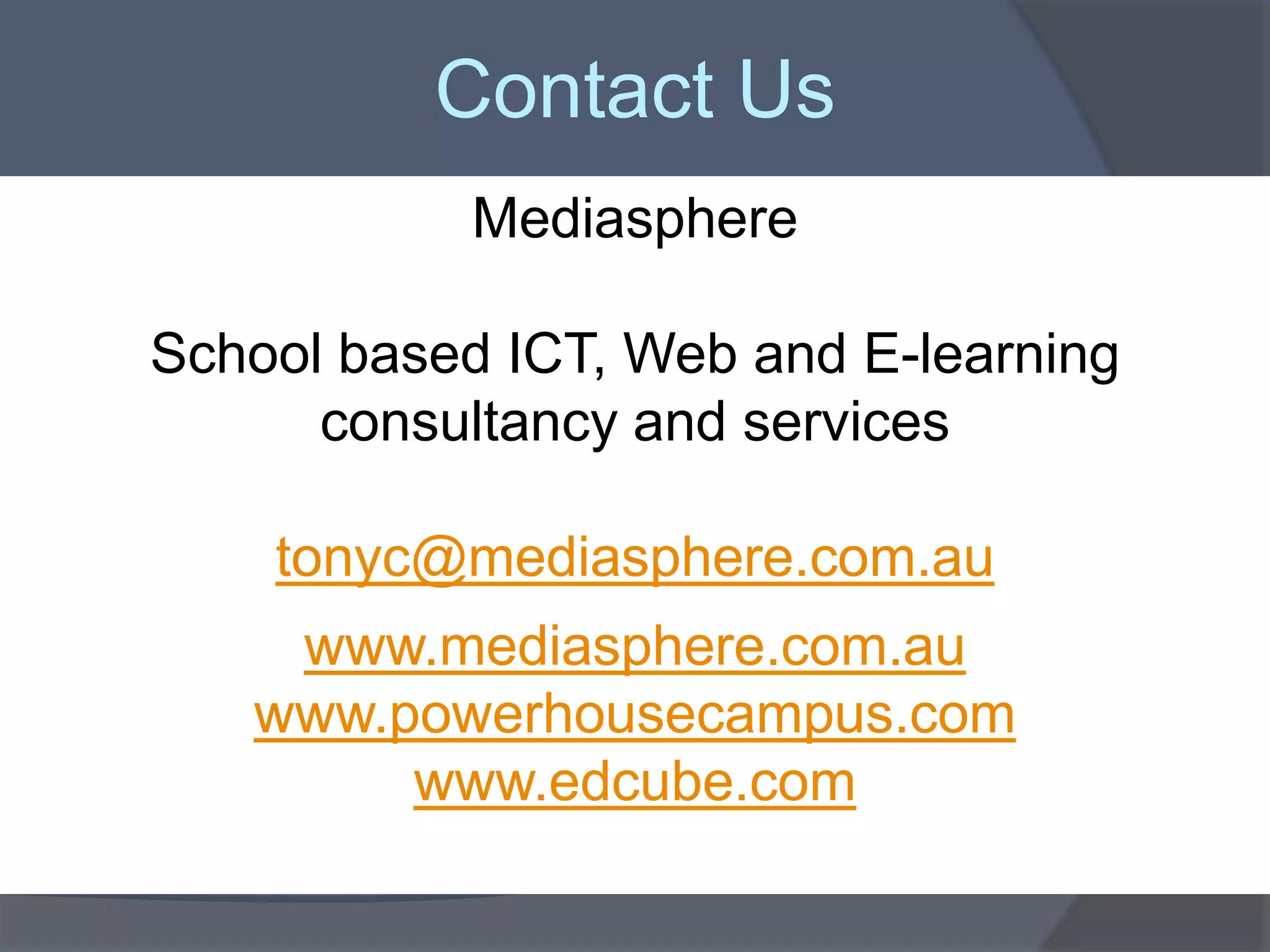 Edcube Learning Center Mediasphere Campus and EdCube e-Portfolios | PPTX