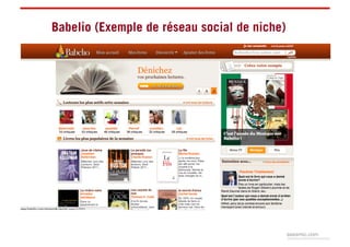 Babelio (Exemple de réseau social de niche)




                                              seesmic.com
 