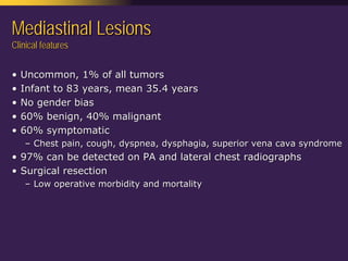 Mediastinal  Pathology  Compartmental  Approach