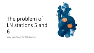6
5
The problem of
LN stations 5 and
6
Very significant for LUL tumors
 