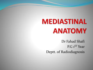 Dr Fahad Shafi 
P.G 1ST Year 
Deptt. of Radiodiagnosis 
 