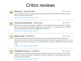 Critics reviews
 