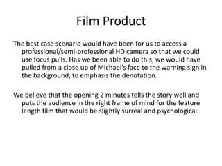 Media Studies Evaluation Presentation - "Who's Somebody"