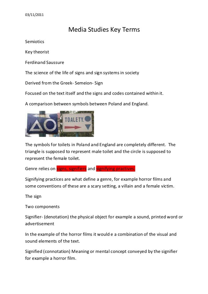 Media studies key terms