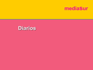 PRINCIPALES CONCLUSIONESMedios que descienden	- Los medios cuya audiencia desciende son Diarios (-1,2%), Cine (-3,1%) y 	Suplementos (-3,5%). Variaciones respecto al anterior acumulado
