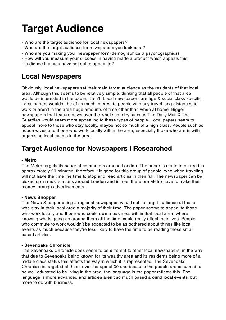 Media Target Audience A2 Post Pdf