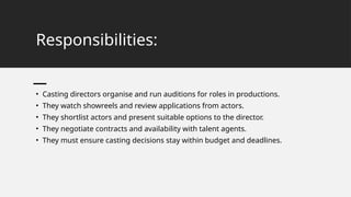 Job Role PPT - Casting Director and Creative Director | PPTX