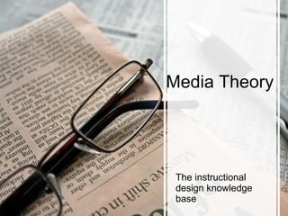 Media Theory The instructional design knowledge base 