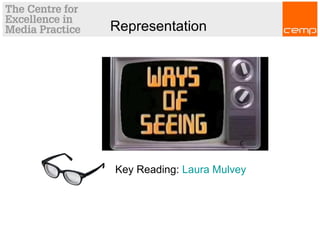 Representation
Key Reading: Laura Mulvey
 