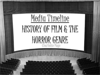 Media Timeline
HISTORY OF FILM & THE
    HORROR GENRE
       Charlotte Page
 