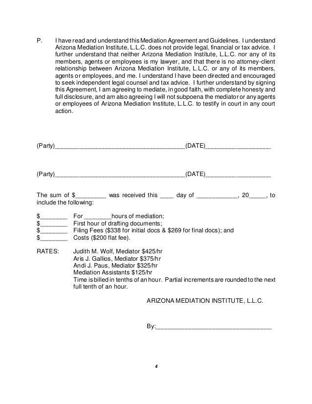 Family Mediation Agreement Template