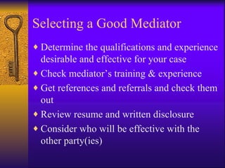 Good Mediator Mediation Of Commercial And Construction Disputes | PPT