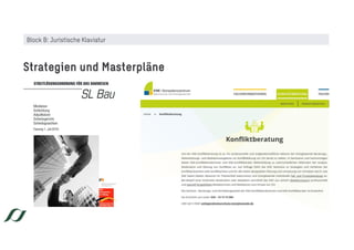 Strategien und Masterpläne
Block B: Juristische Klaviatur
 