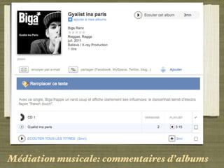 Médiation musicale: commentaires d’albums 