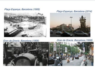 Plaça Espanya, Barcelona (1908)
Plaça Espanya, Barcelona (2014)
Gran de Gracia, Barcelona (1908) Gran de Gracia, Barcelona (1908)
 