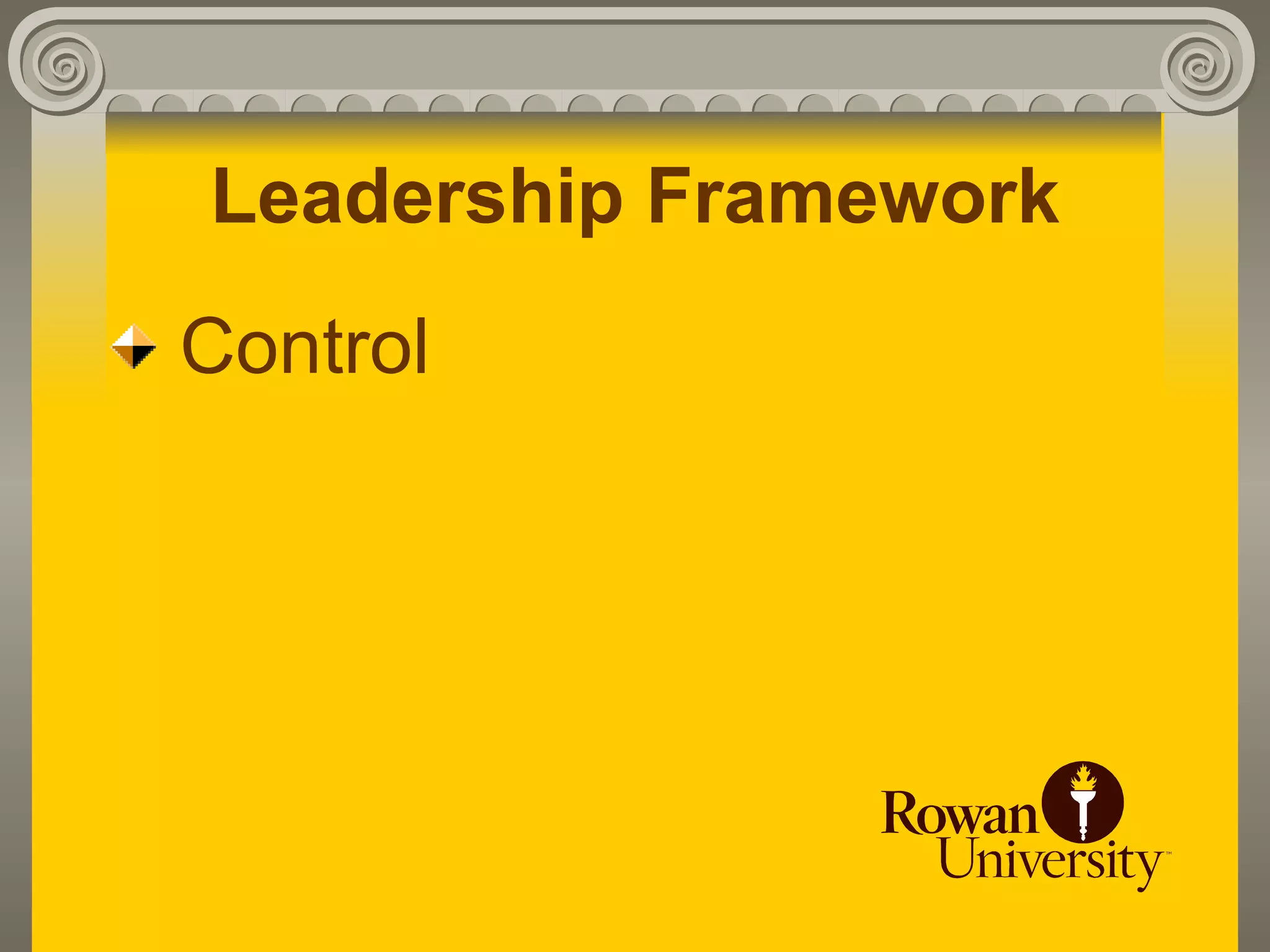 Leadership Framework
Control
 