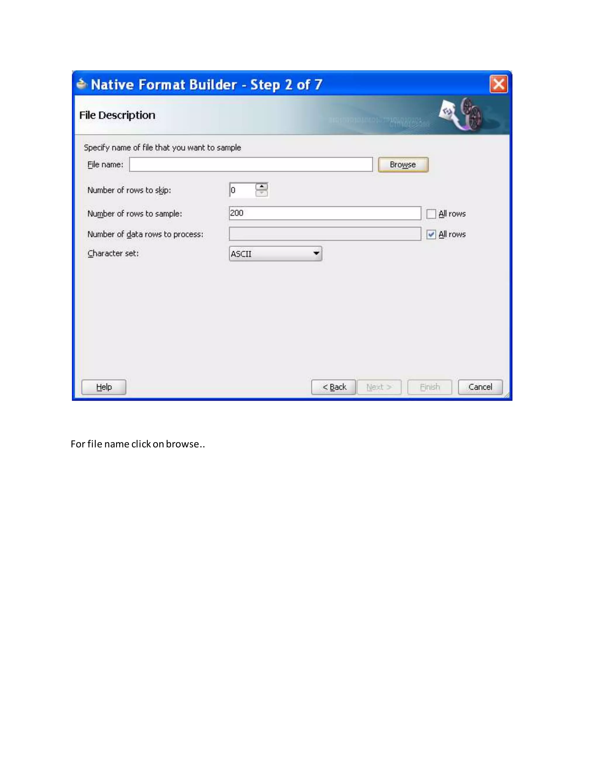 For file name clickonbrowse..