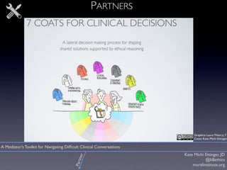 Kate Michi Ettinger, JD
@k8ethics
muralinstitute.org
A Mediator’s Toolkit for Navigating Difﬁcult Clinical Conversations
P...