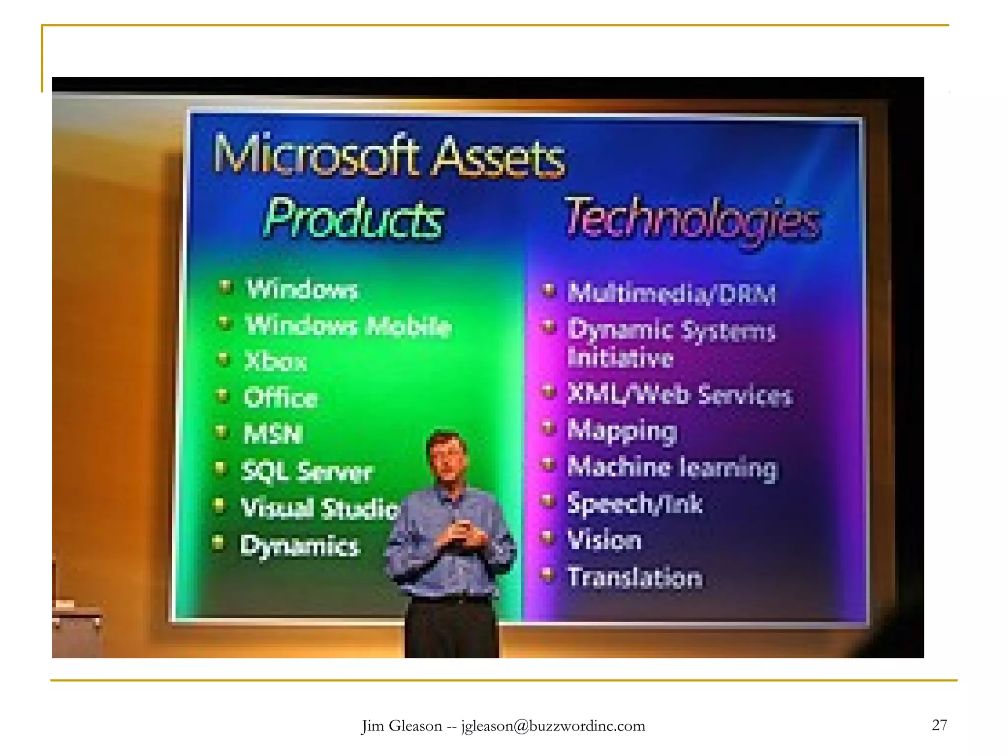 Jim Gleason -- jgleason@buzzwordinc.com 27
 