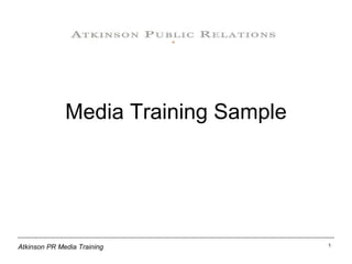 Media Training Sample 