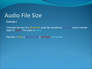 Sound & Video File Sizes | PPT