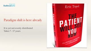 Paradigm shift is here already
It is yet not evenly distributed
Takes 7 - 17 years
 