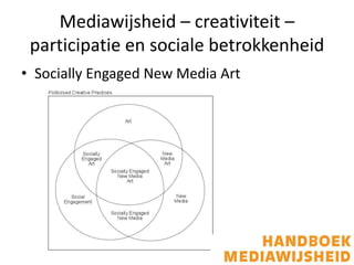 Mediawijsheid – creativiteit –
participatie en sociale betrokkenheid
• Socially Engaged New Media Art
 