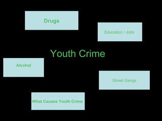 Youth Crime   What Causes Youth Crime   Drugs Education / Jobs   Alcohol Street Gangs 