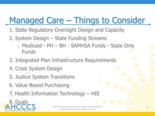 Medicaid Managed Care - Beth Kohler | PPTX