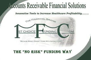 [object Object],Accounts Receivable Financial Solutions The “No Risk” Funding Way   