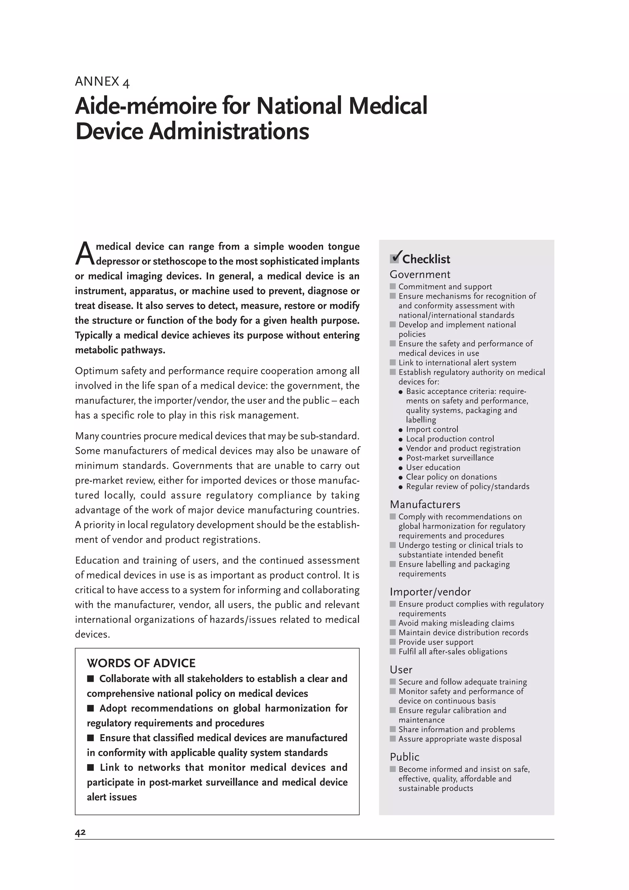 Medical Device Regulations Global Overview And Guiding Principles