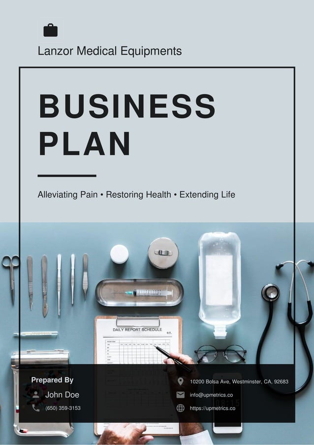 Medical equipment manufacturing business plan example PDF
