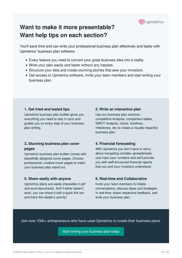 Medical equipment manufacturing business plan example
