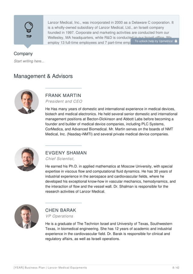 Medical equipment manufacturing business plan example