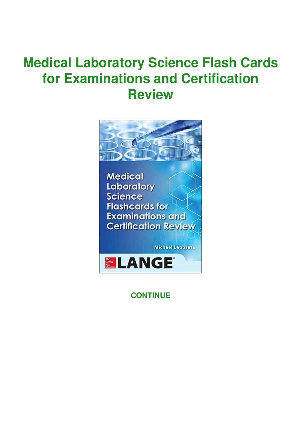 (^PDF)>Read Medical Laboratory Science Flash Cards for Examinations