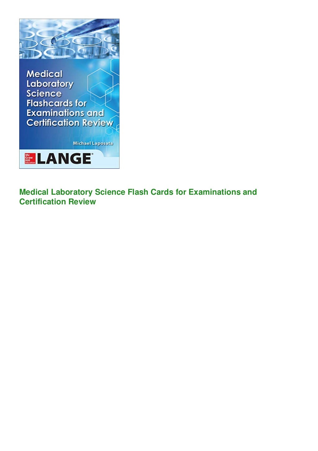 (^PDF)>Read Medical Laboratory Science Flash Cards for Examinations